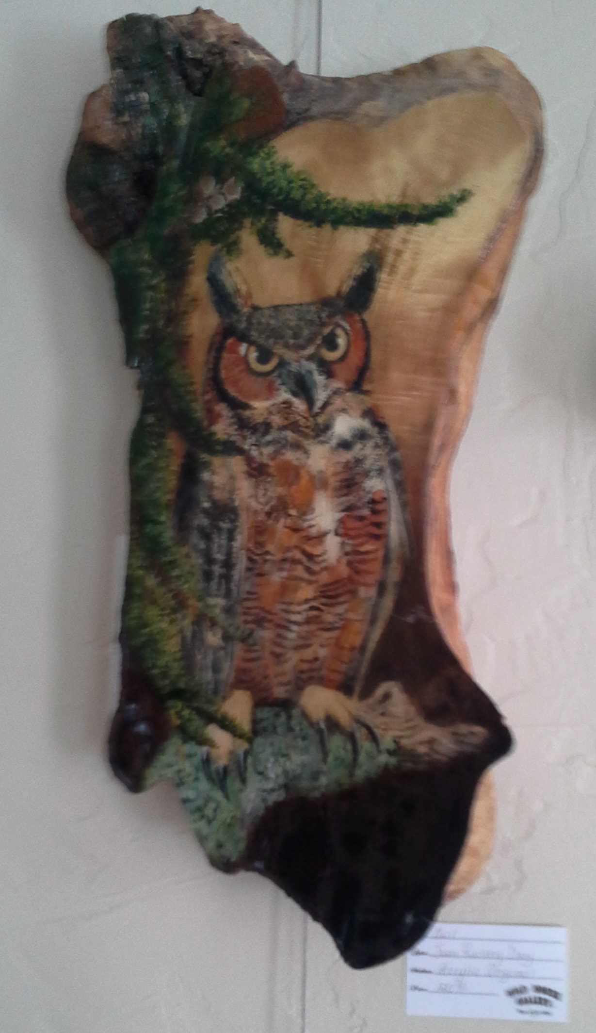 photo, art for sale, Owl painting on wood